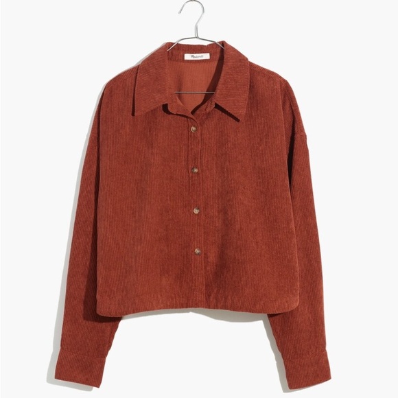 Madewell Corduroy Button Down Shirt XL Dusty Redwood Brown - Picture 12 of 12